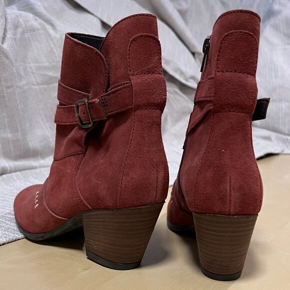 NEW! Red Suede Sundance Catalog Boots - Picture 4 of 4